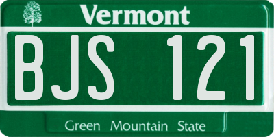 VT license plate BJS121