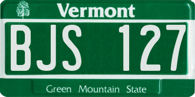 VT license plate BJS127