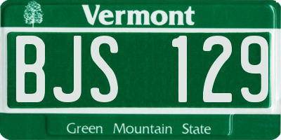 VT license plate BJS129