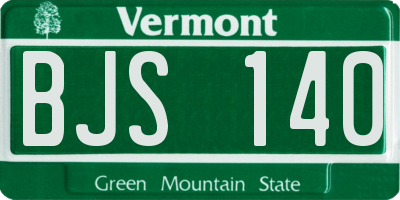 VT license plate BJS140