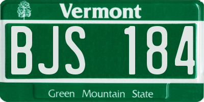 VT license plate BJS184