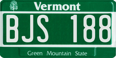 VT license plate BJS188