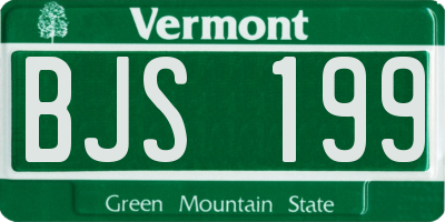 VT license plate BJS199