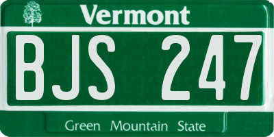 VT license plate BJS247