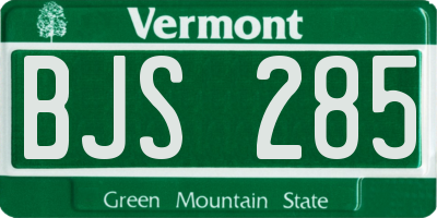 VT license plate BJS285