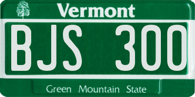 VT license plate BJS300