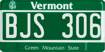 VT license plate BJS306