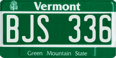 VT license plate BJS336