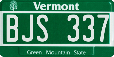 VT license plate BJS337