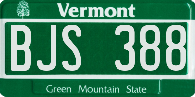 VT license plate BJS388