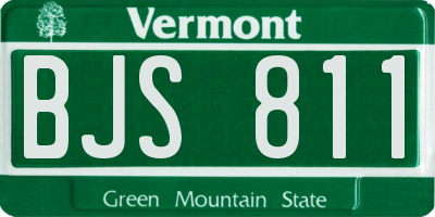 VT license plate BJS811