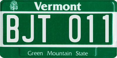 VT license plate BJT011