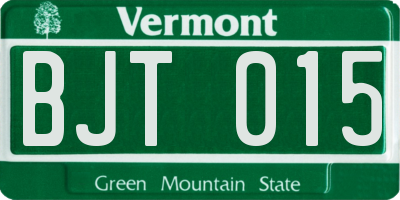 VT license plate BJT015