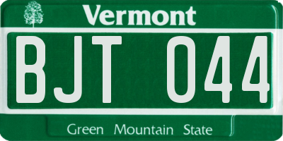 VT license plate BJT044