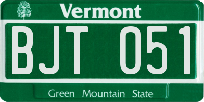 VT license plate BJT051