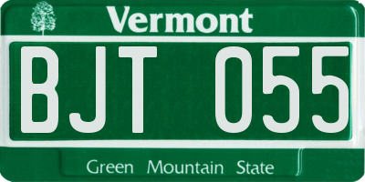 VT license plate BJT055