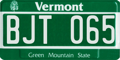 VT license plate BJT065