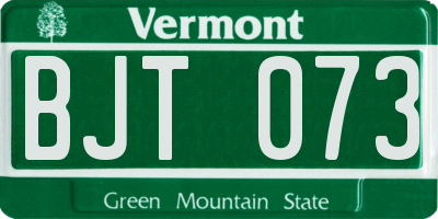 VT license plate BJT073