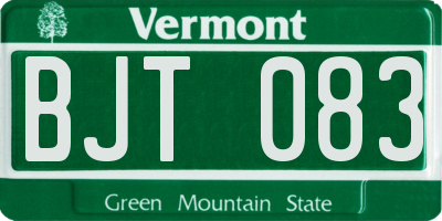 VT license plate BJT083