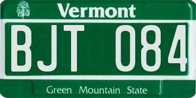 VT license plate BJT084