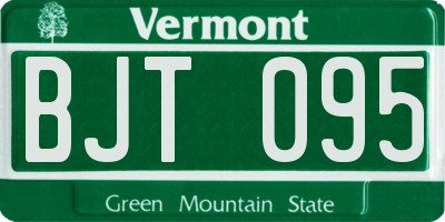 VT license plate BJT095