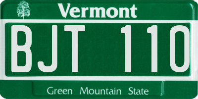 VT license plate BJT110