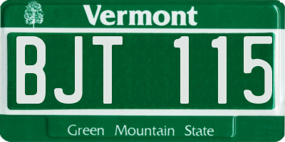 VT license plate BJT115