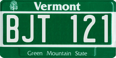 VT license plate BJT121