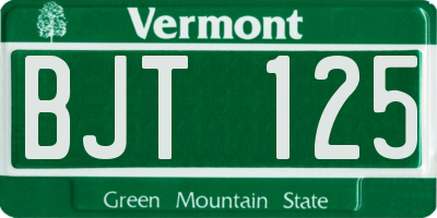 VT license plate BJT125