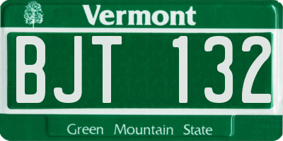 VT license plate BJT132
