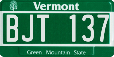 VT license plate BJT137