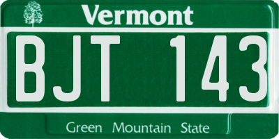 VT license plate BJT143