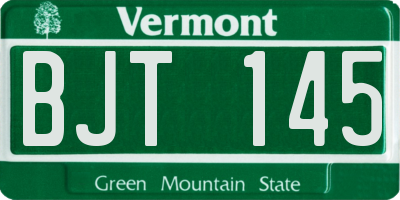 VT license plate BJT145