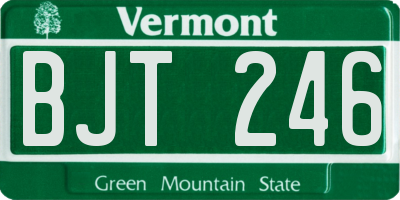 VT license plate BJT246