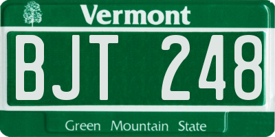 VT license plate BJT248
