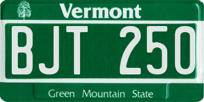 VT license plate BJT250