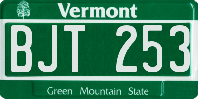 VT license plate BJT253