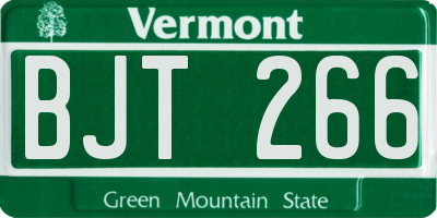 VT license plate BJT266
