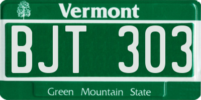 VT license plate BJT303