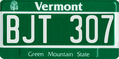 VT license plate BJT307
