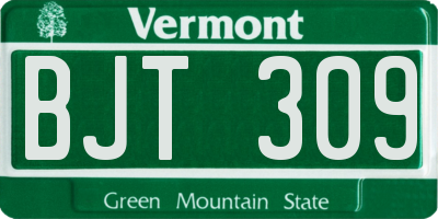 VT license plate BJT309