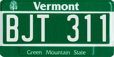 VT license plate BJT311