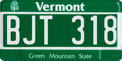 VT license plate BJT318