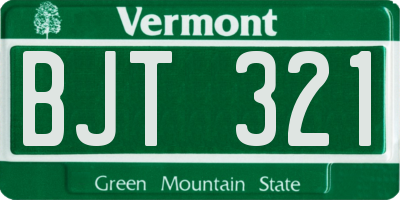 VT license plate BJT321