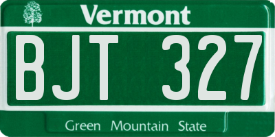 VT license plate BJT327