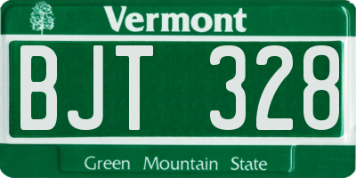 VT license plate BJT328