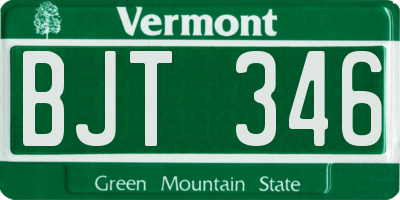 VT license plate BJT346