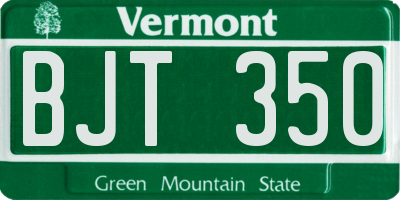 VT license plate BJT350