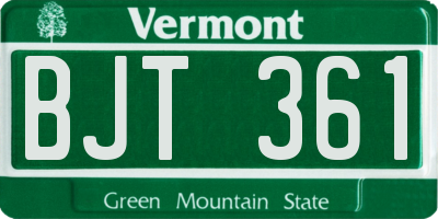 VT license plate BJT361