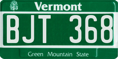 VT license plate BJT368